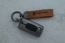 Чохол Peugeot сірий метал шкіра