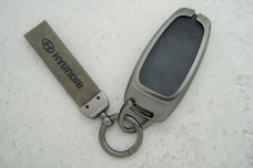 Чохол Hyundai сірий мет+шкіра