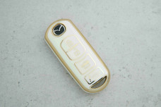 Чохол Mazda білий з золотом поліуретан