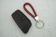 Чохол Toyota чорний з червоним шкіра (з номером)