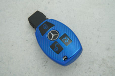 Чохол Mercedes карбон синій поліуретан