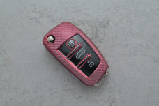 Чохол Audi / Chery рожевий карбон поліуретан