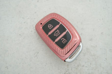 Чохол Hyundai карбон рожевий поліуретан