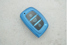 Чехол Hyundai карбон синій поліуретан