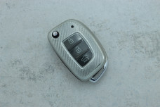 Чохол Hyundai срібний карбон поліуретан