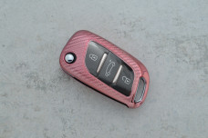 Чохол Peugeot рожевий карбон поліуретан