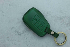 Чохол VW/SKODA зелена шкіра