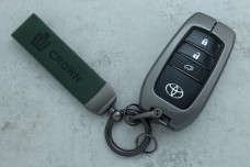 Чохол Toyota сірий метал шкіра