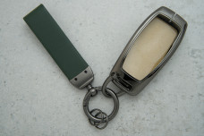 Чохол Mercedes зелений сірий метал + шкіра, універсальний 