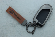 Чохол Cadillac сірий коричневий метал шкіра універсальний