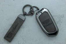 Чохол Cadillac сірий метал шкіра універсальний