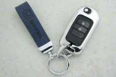 Чохол Honda синій шкіра + метал