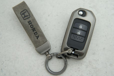 Чохол Honda сірий метал шкіра