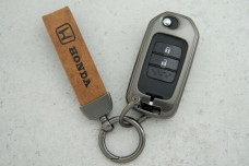 Чохол Honda 2КН accord lx /lxs/sport 2013-2018 graphite/brown мет+шкіра