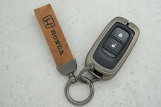 Чохол Honda коричнева шкіра + метал