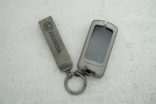 Чохол Honda сірий шкіра + метал, універсальний