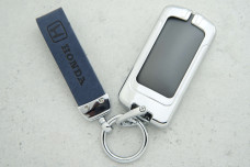 Чохол Honda синій шкіра + метал, універсальний