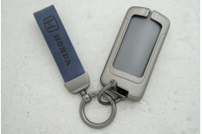 Чохол Honda синій сірий шкіра + метал, універсальний