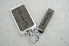 Чохол Honda сірий шкіра + метал