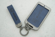 Чохол Honda сірий синій метал шкіра універсальний