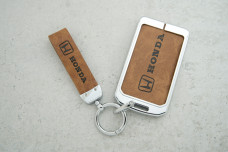 Чохол Honda коричнева шкіра + метал