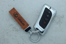 Чохол Lexus коричневий метал шкіра