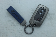 Чохол Lexus сірий синій метал шкіра універсальний