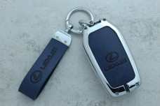 Чохол Lexus синій метал шкіра