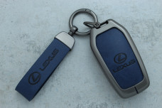 Чохол Lexus сірий синій метал шкіра універсальний