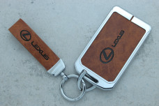 Чохол Lexus коричневий метал шкіра