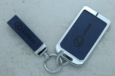 Чохол Lexus синій метал шкіра