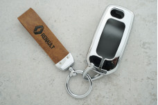 Чохол Renault коричнева шкіра + метал, універсальний