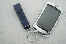 Чохол Renault синій шкіра + метал, універсальний 