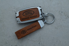 Чохол Land Rover коричневий метал шкіра