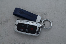 Чохол Land Rover синій метал шкіра