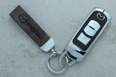 Чохол Mazda сірий шкіра метал 