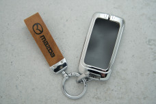 Чохол Mazda коричневий сірий метал + шкіра