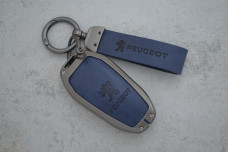 Чохол Peugeot сірий синій метал шкіра універсальний