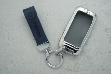 Чохол Mazda синій шкіра + метал універсальний