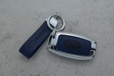 Чохол KIA синій метал шкіра універсальний