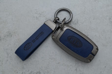Чохол KIA сірий синій метал шкіра універсальний