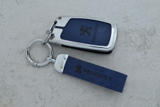 Чохол Peugeot синій метал шкіра