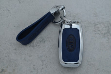 Чохол KIA синій метал шкіра універсальний