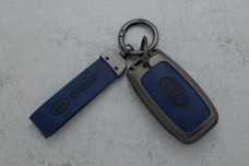 Чохол KIA сірий синій метал шкіра універсальний