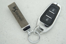 Чохол Citroen сірий шкіра + метал, універсальний