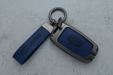 Чохол KIA сірий синій метал шкіра універсальний