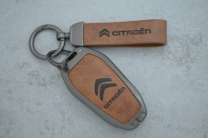 Чохол Citroen сірий коричневий метал шкіра 