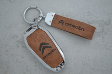 Чохол Citroen коричневий метал шкіра універсальний