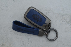 Чохол KIA сірий синій метал шкіра універсальний