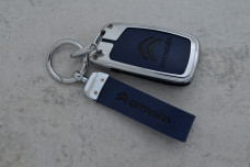 Чохол Citroen/Peugeot синій метал шкіра